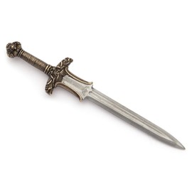 All-Metal Atlantean Sword Letter Opener – Miniature Conan The Barbarian Replica by Marto of Spain with Wooden Box, Bronze Handle & Etched Blade