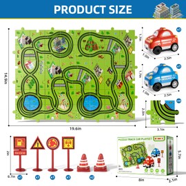 Bennol Toddler Toys Gifts for 2 3 4 5 Year Old Boys, 56pcs Jigsaw Puzzle Race Track Car Set for Kids Boys Toddlers 1-3 2-4 3-5 4-6, Puzzle Tracks Car Toys Gifts for 2 3 4 5 Year Old Boy Kid