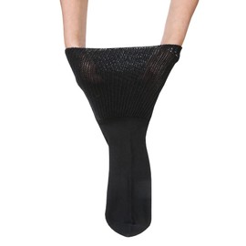 2 pares más allá de calcetines bariátricos extra anchos para linfedema extremo, se estira hasta 30 pulgadas, calcetín bariátrico más ancho del mercado, talla única unisex fabricado en Estados Unidos, Negro, Una talla