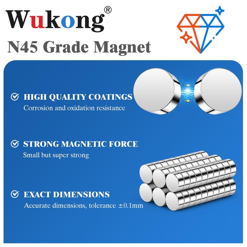 Wukong N45 Tiny Magnets 5x2mm | 60 Pack, Small Round