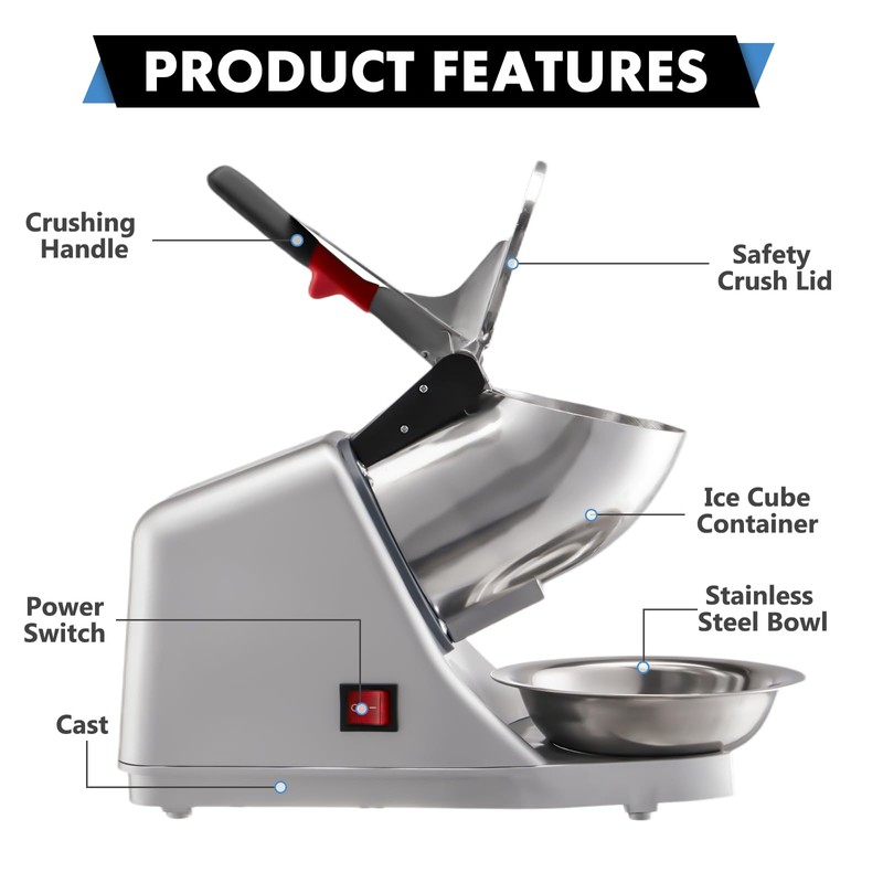 YODHOSA 4 Blades Electric Ice Shaver 300W Snow Cone Maker