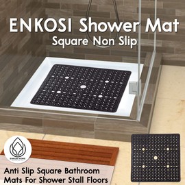 ENKOSI Large Square Shower Mat Non Slip - Non Slip Shower Mats - Shower Mats for Showers Anti Slip - Shower Floor Mat - Shower Non Slip Mat - Bathroom Shower Mat - Shower Bath Mat (Purple 27x27)