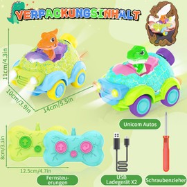 BuzzoXerex Remote Controlled Car Children, Dinosaur Remote Controlled Car Toy, Dino RC Car Toy for Children, RC Car with Lights and Music, Dino Toy Car Gifts Children 2-6 Years