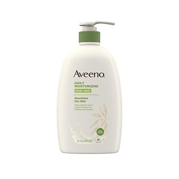 Aveeno Daily Moisturizing Body Wash with Soothing Oat, Creamy Shower Gel, Soap-Free and Dye-Free, Light Fragrance, 33 fl. oz ( Pack of 6)