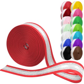 YOGHAVRS - Correa de nailon de 1.5 pulgadas, correa de nailon de 2 pulgadas, 10 25 50 3.3 yardas (rojo, 1.5 pulgadas x 3.3 yardas)