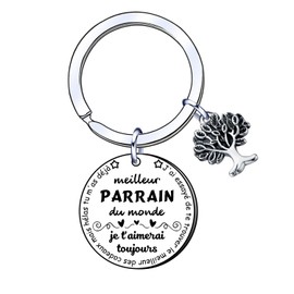 YUANSI Geschenk Pate Geschenk Paten Schlüsselanhänger Geschenk Paten Geburtstag Geschenk Paten Weihnachten Geschenk Tag Taufe Paten Original Geschenk Pate Personalisierte, Farbe: silberfarben., L