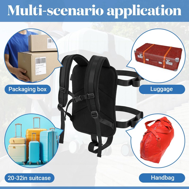 Sunnymove Backpack Conversion Straps for 22-26 Inch Hard Luggage, Adjustable