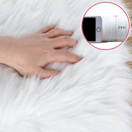 ZuTKekon Faux Fur Sheepskin Square Chair Cover Seat Cushion Pad, Luxurious Wool Area Rugs Fluffy Floor Mat for Living Sofa, Photographing Background Office Home Decor Carpet