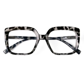 Eyekepper - anteojos de lectura para mujer con montura grande, diseño de tortuga gris