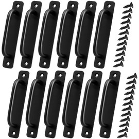 12 Pcs Barn Door Handles, 5.8 Inch Sliding Door Pull Handles, Aluminum Alloy Closet Cabinet Door Handles Pulls with Screws for Cupboard Cabinet Wardrobe Drawer Shed Pull Handles