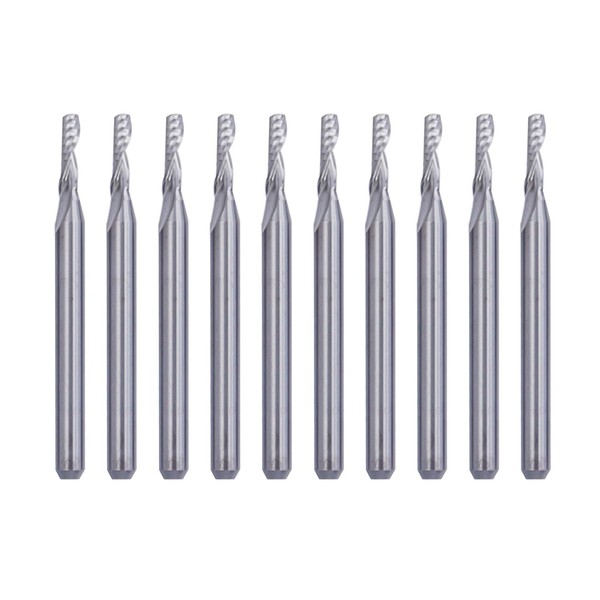 Gasea 10Pcs 2mm Cutting Edge Single Flute Carbide End Mill