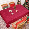 Yrendenge Christmas Red Tablecloth Poinsettia Washable Tablecloths Rectangular Holly Leaves