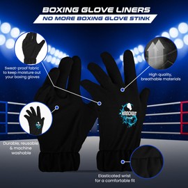 Boxing Glove Liners, Absorb Sweat Before It Touches Your Boxing Gloves, Machine Washable and Reusable, Keep Gloves Clean and Fresh, Lightweight and Comfortable, No More Boxing Glove Stink