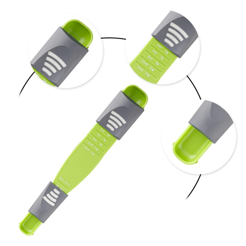Luckious Adjustable Dual Purpose Plastic Measuring Spoon,Dual Head Design with