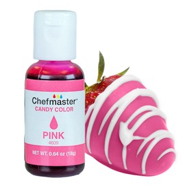 Chefmaster Chefmaster Pink Candy Color | True-Tone Shades | Oil-Based | Professional-Grade Dye | Chocolate, Strawberries, Cake Pops | Decorating | Easy-to-Use | Manufactured in the USA | 0.70 oz