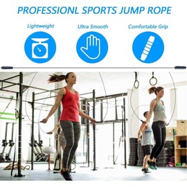 MyDear Cuerda para Saltar, Fácilmente Ajustable Manijas Cómodas, 300CM Cable, Rodamientos de Bolas de Acero Ergonómico y Mango Antideslizante, Cuerda Ligera y Ajustable Mejor para Entrenamiento Aeróbico de Velocidad de Entrenamiento, Entrenamiento de Resi