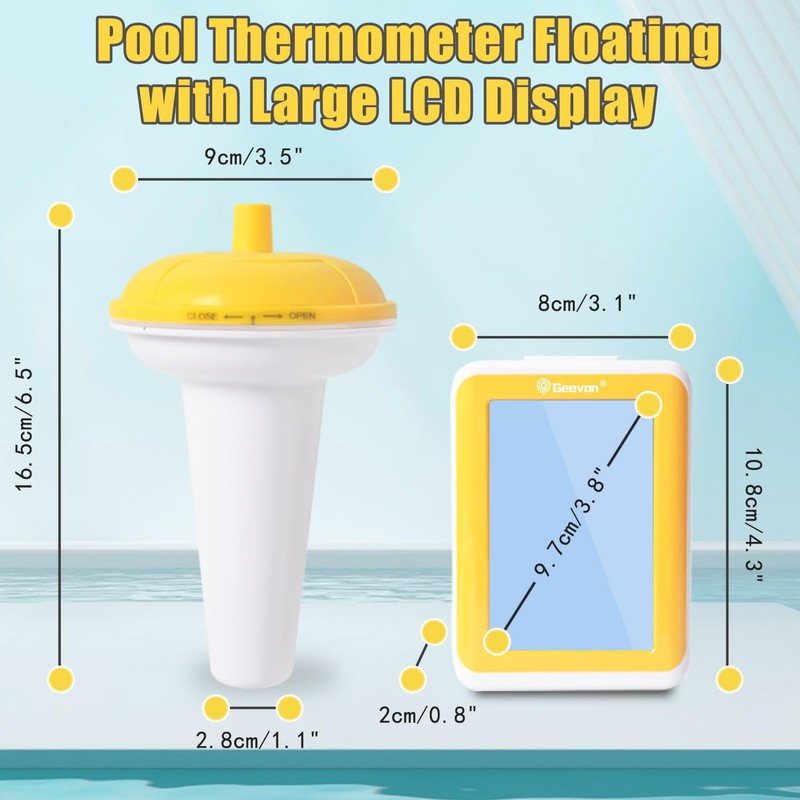 Geevon Pool Thermometer Floating Easy Read with Large Display, Upgraded