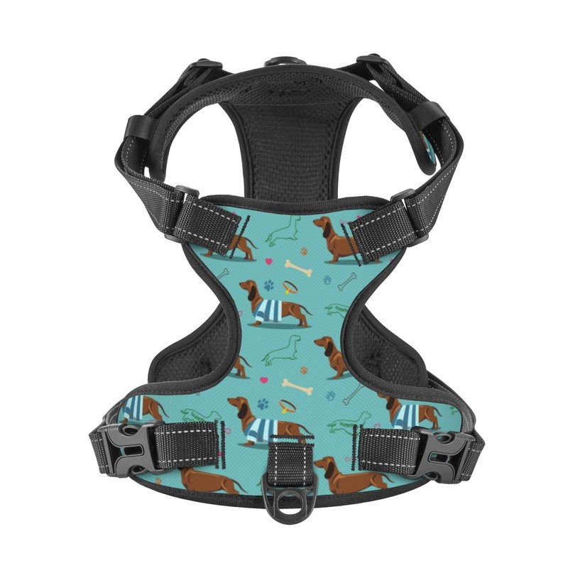 Cute Dachshund No Pull Dog Harness Adjustable Soft Padded Pet