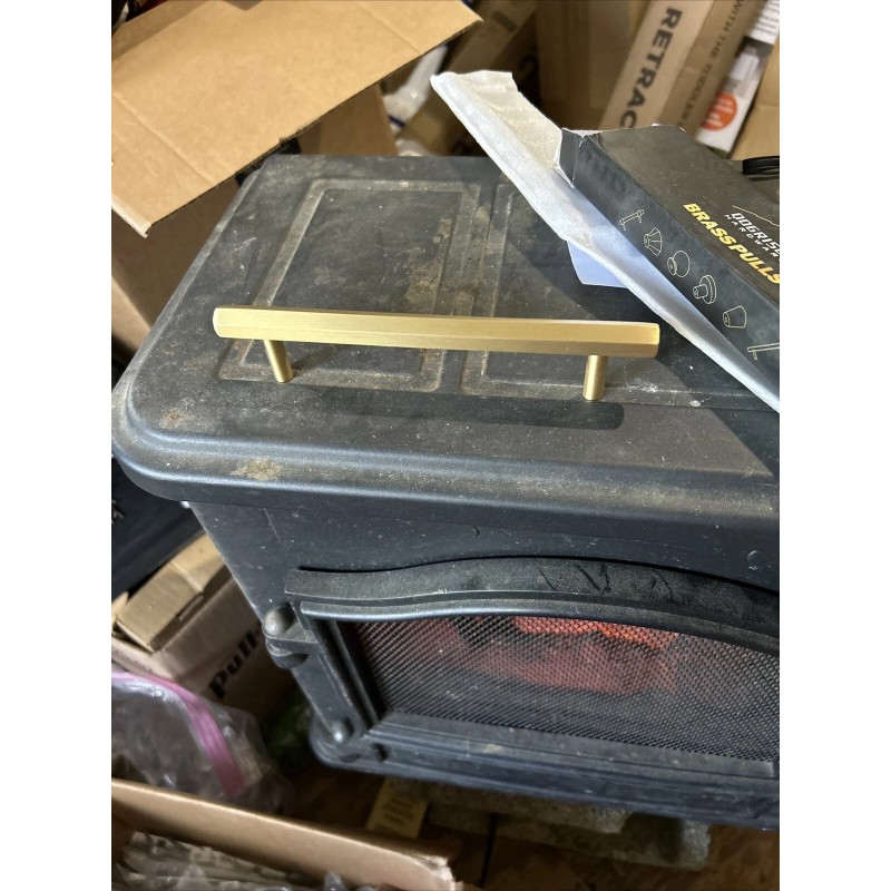 QOGRISUN 2-Pack Solid Brass Cabinet Pulls Hexagon Drawer Handles