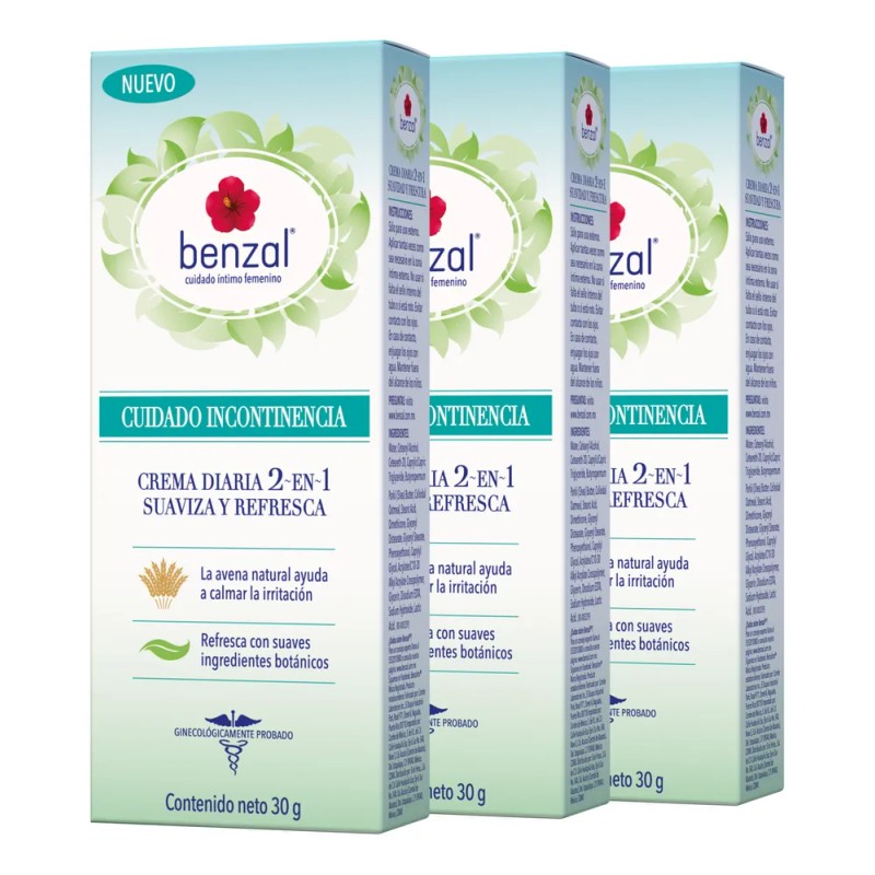 Crema Íntima Benzal Diaria Cuidado Incontinencia 3 Pack