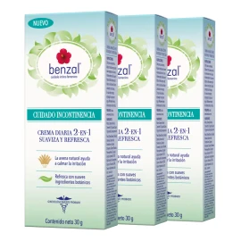 Crema Íntima Benzal Diaria Cuidado Incontinencia 3 Pack