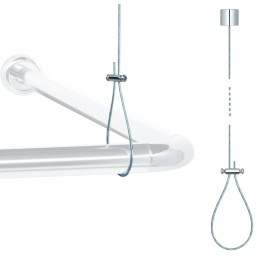 Libaro Shower Rod Support 1.50 M Ceiling Mounted Rod in Brass and Stainless Steel Ino