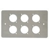 AllMetalParts 6 Way XLR Double Gang Face Plate Brushed Stainless