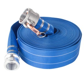Pool Backwash Hose,PVC Lay Flat Discharge Hose,Backwash Hose for Swimming Pools, Heavy Duty Reinforced Pool Drain Hose with Camlock C and E Fittings (1.5" ID x 100 FT)