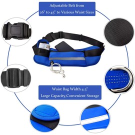 Hands Free Dog Leash Retractable Shock Absorbing Bungee Leash with Dual Padded Handles for Medium and Large Dogs Running Training Walking, Adjustable Waist Belt Dog Harness with Reflective Stripe