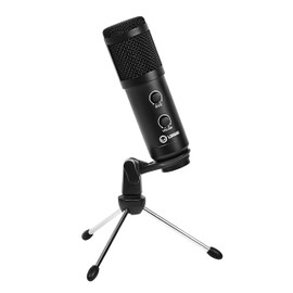 Lorgar LRG-CMT313 USB Microphone for PC, Condenser Microphone, PC Microphone Cardioid with Tripod for Gaming, Podcasting, Streaming, Voice Recording, YouTube, Zoom, Skype - Compatible with Laptop