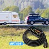 MICTUNING 8FT Trailer Cord with 7-Way Plug Inline Junction Box,
