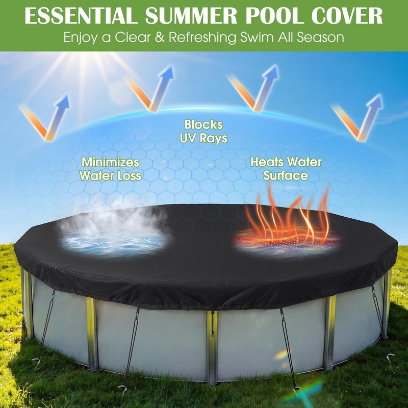 Aodaer 12FT Pool Cover for Above Ground Pools 420D Heavy