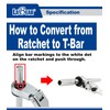 LABEAR - Flex Socket Ratchet to T Handle Wrench 3pc