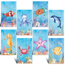 Ferraycle 24 Pcs Mini Ocean Animals Notebooks Under The Sea Pocket Notepads Mini Notebooks for Kids Sea Party Favors for Classroom Rewards Birthday Gifts School Office Supplies