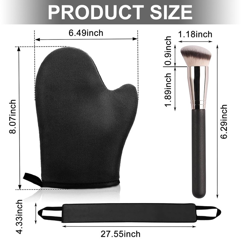 Self-Tanning Glove, 3-Piece Premium Tanning Glove Set, Easy to Use
