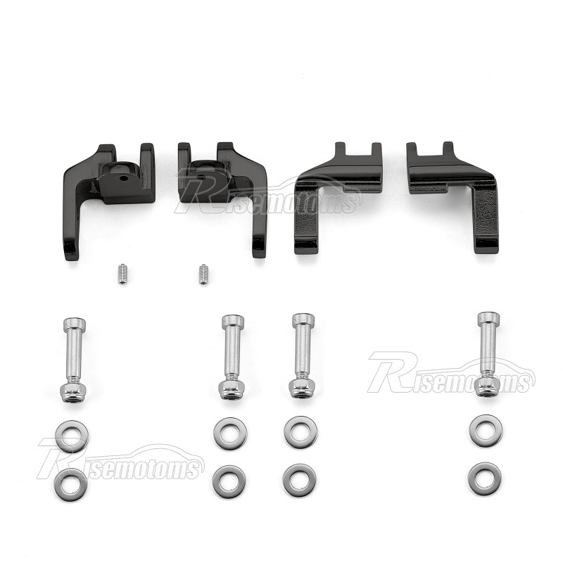RI Black Driver Floor Board Relocation Brackets For Harley Road