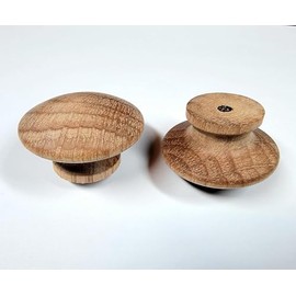 Pinehurst Crafts Unfinished Oak Wood Drawer Pull Knobs, Perfect for Kitchen Cabinet Knobs, Furniture DIY Hardware, Dresser Drawer Pulls or Crafting, 1-1/2 Inch, Bulk Pack of 25