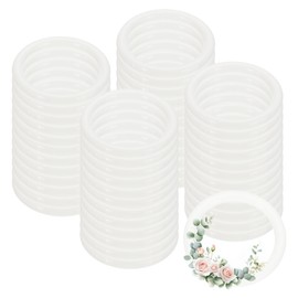 PATIKIL 48 Pcs Dream Catcher Rings, 1.5 inch Floral Macrame Plastic O Rings DIY Round Plastic Hoops for Crochet Craft Making Wall Hanging Wedding Wreath Christmas, White