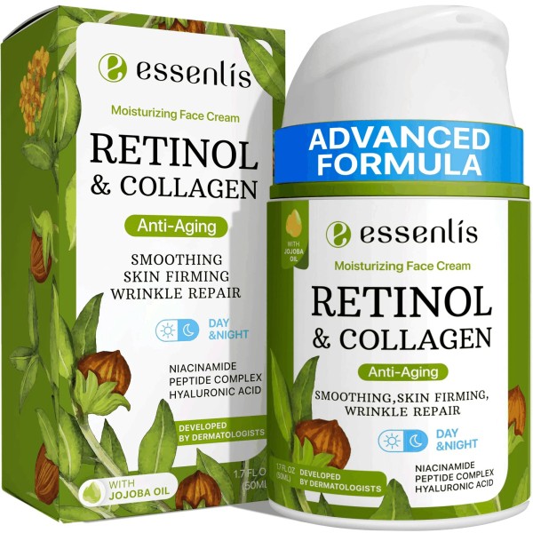 Essenlis Retinol Cream for Face Anti Aging Face Moisturizer with