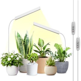 FOXGARDEN Grow Light for Indoor Plants Growing, Full Spectrum Gooseneck Plant Light for Indoor Plants,52 LED Bright Grow Lamp with Auto On/Off Timer 4/8/12H, 4 Dimmable Brightness, 2 Pack