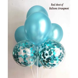 Teal Turquoise Balloons Turquoise Confetti Balloons for Birthday Engagement Graduation Anniversary Party Decorations Supplies (Teal)