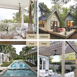 LORDTEX Waterproof Indoor/Outdoor Curtains for Patio - Thermal Insulated, Sun Blocking Detachable Sticky Tab Top Blackout Curtains for Bedroom, Porch, Pergola, 100 x 84 inch, 2 Panels, White