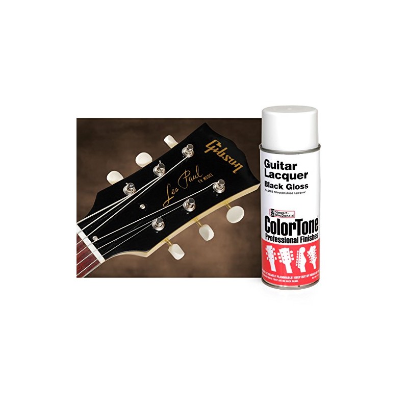 ColorTone Aerosol Guitar Lacquer, Black Gloss – Nitrocellulose Spray for