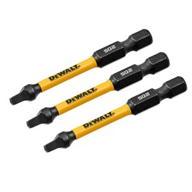 DEWALT FLEXTORQ Square #2 Bits 3Pk, Robertson 1/4 x 2-1/4in for Impact Drivers & Drills, Hex Shank (DWAF2SQ2IR3)