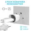 PABANCE 2X S??dafrika Reiseadapter, EU nach S??dafrika Reiseadapter f??r S??dafrika,