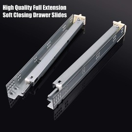 Knobonly 10 Pair 18" Undermount Drawer Slides Soft Close Full Extension Drawer Rails, Mounting Screws and Adjustable Locking Device Included, 85 lb Load Capacity, Zinc Plated Cold Rolled Steel