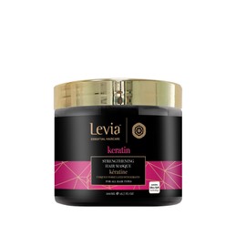 Levia Keratin Strengthening Mask Nourishes, Compresses and Protects Strengthens the Inner Fibre of the Hair Makes Straightening Easier All Hair Types 500 ml