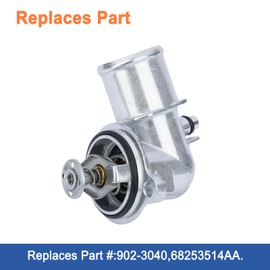 Conjunto de carcasa de termostato de aluminio actualizado. Compatible con RAM 1500 RAM 1500 RAM 1500 Jeep Grand Cherokee Wrangler Gladiator 3.0L. Sustituye a la pieza # 902-3040,68253514AA.