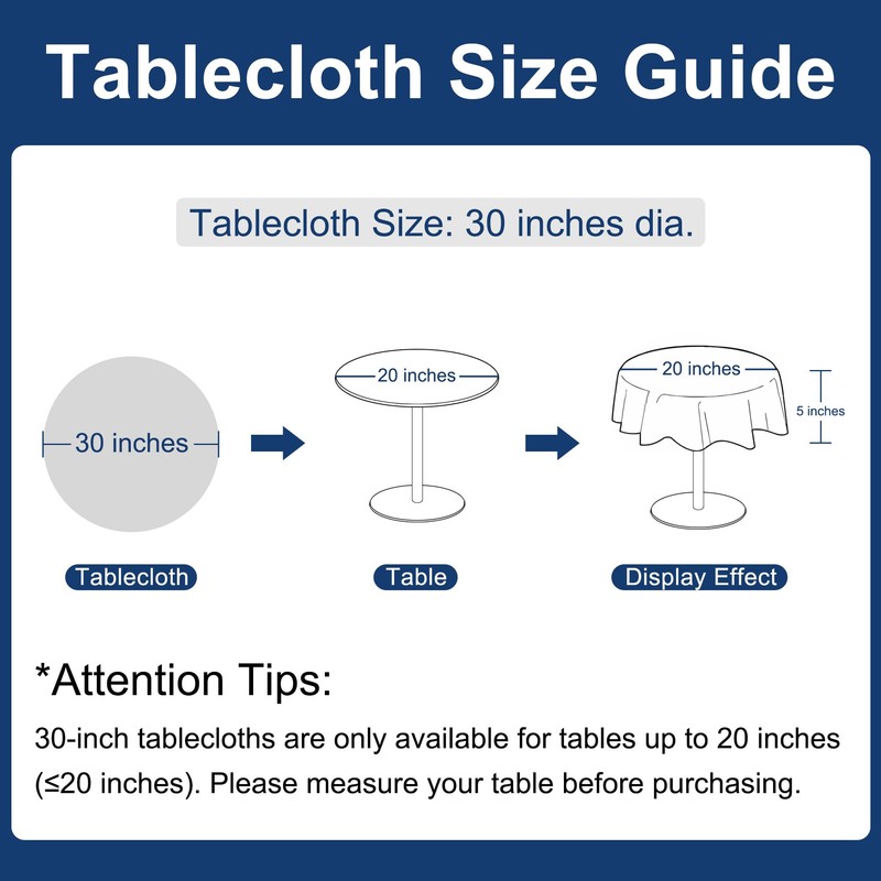 Hiasan Checkered Round Tablecloth 30 Inch - Waterproof Stain and