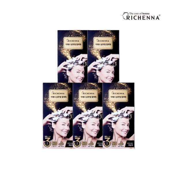 5 boxes of shampoo-type 3-minute hair dye / 샴푸형 3분